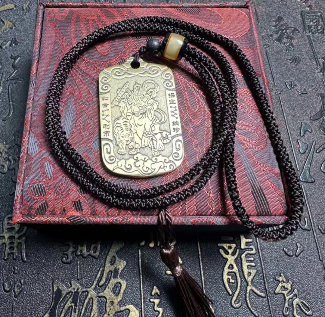 铜吊坠 【已開】纯铜挂坠「赵公明」脖挂车挂