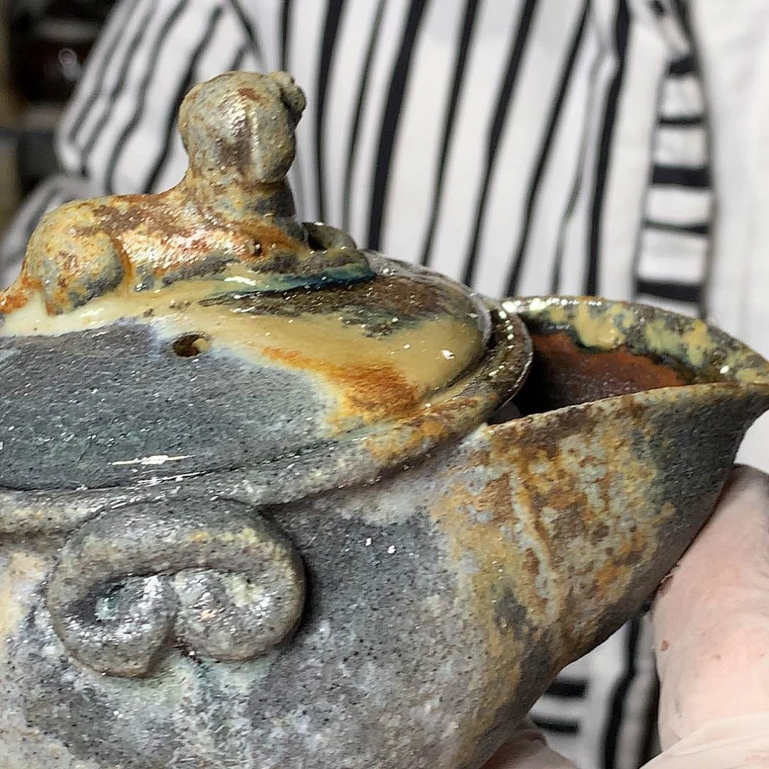 紫砂柴烧悟**人纯自然柴烧