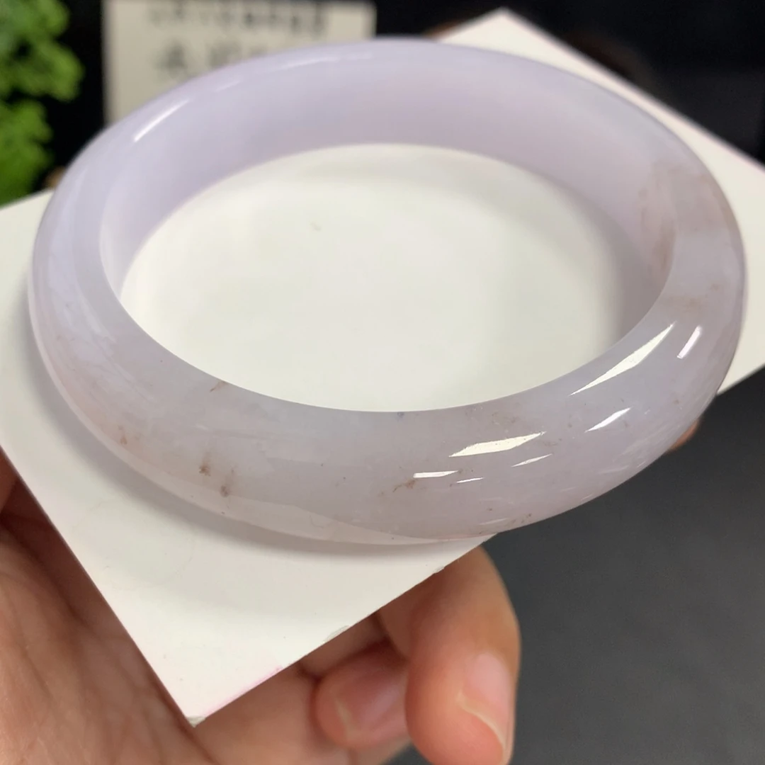 翡翠未镶嵌手镯16号57-12.6-7.9桃花醉