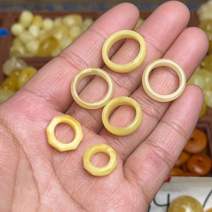 蜜蜡未镶嵌珠宝奇石天然蜜蜡跑环随机发一个