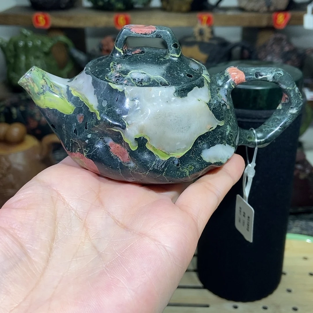 安山玉梅花玉随形壶130CC