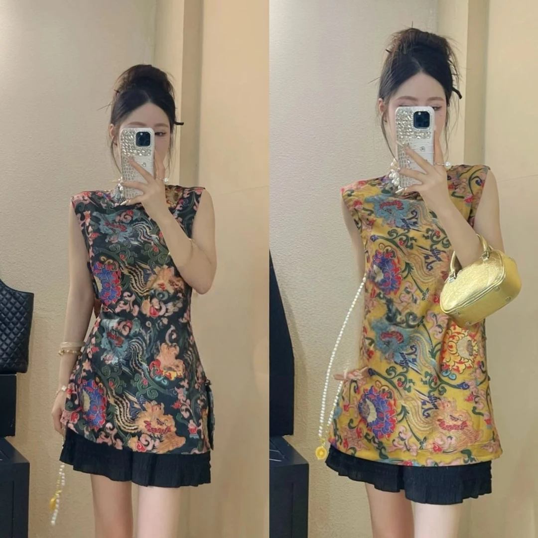 652国风中式女装刺绣复古重工马甲盘扣背心2025坎肩时尚新款