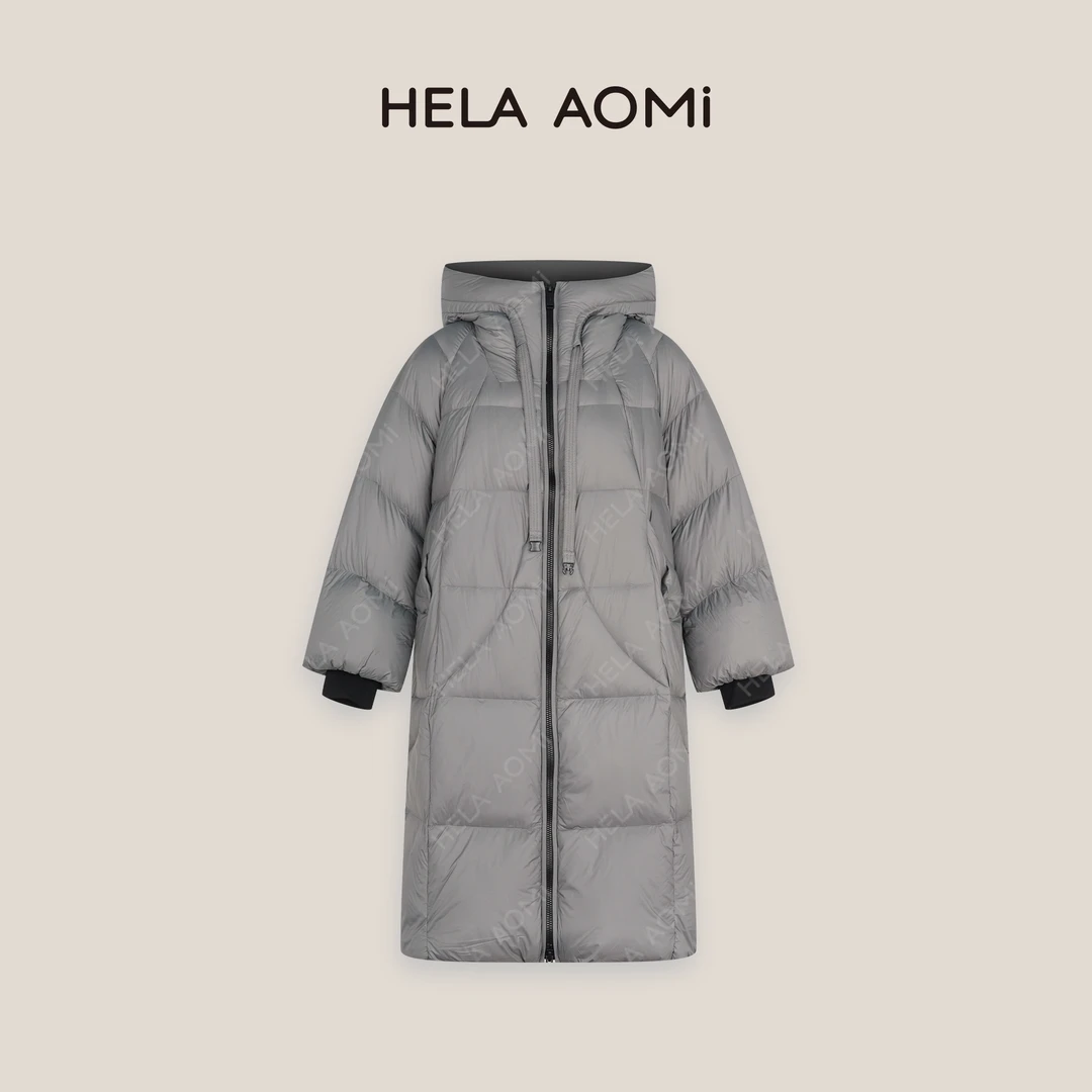 HELAAOMI “钻石羽绒”大被子长款羽绒服防寒连帽外套CY4DM01619