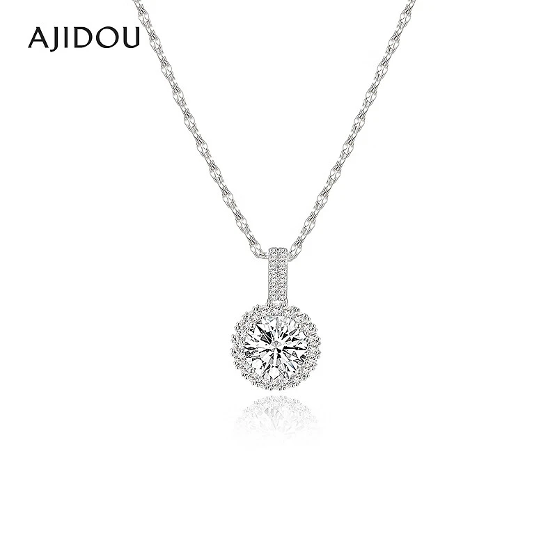 合金合成锆石项链 阿吉豆项链女款时尚合金氧化锆吊坠【SC】