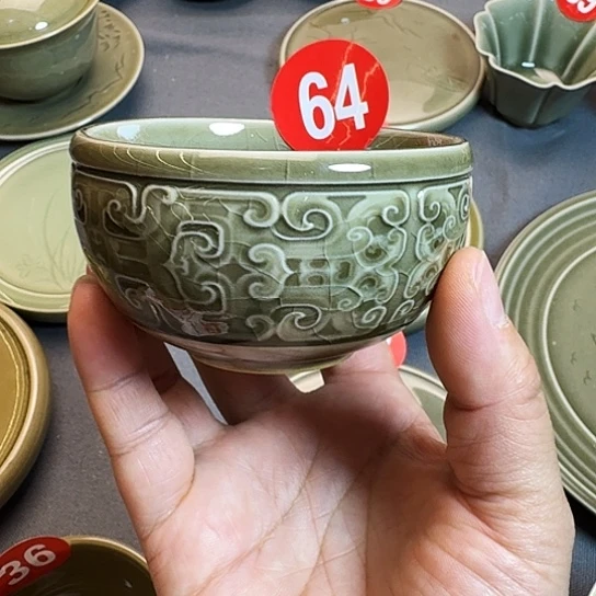 二***王龙泉青瓷柴烧主人杯