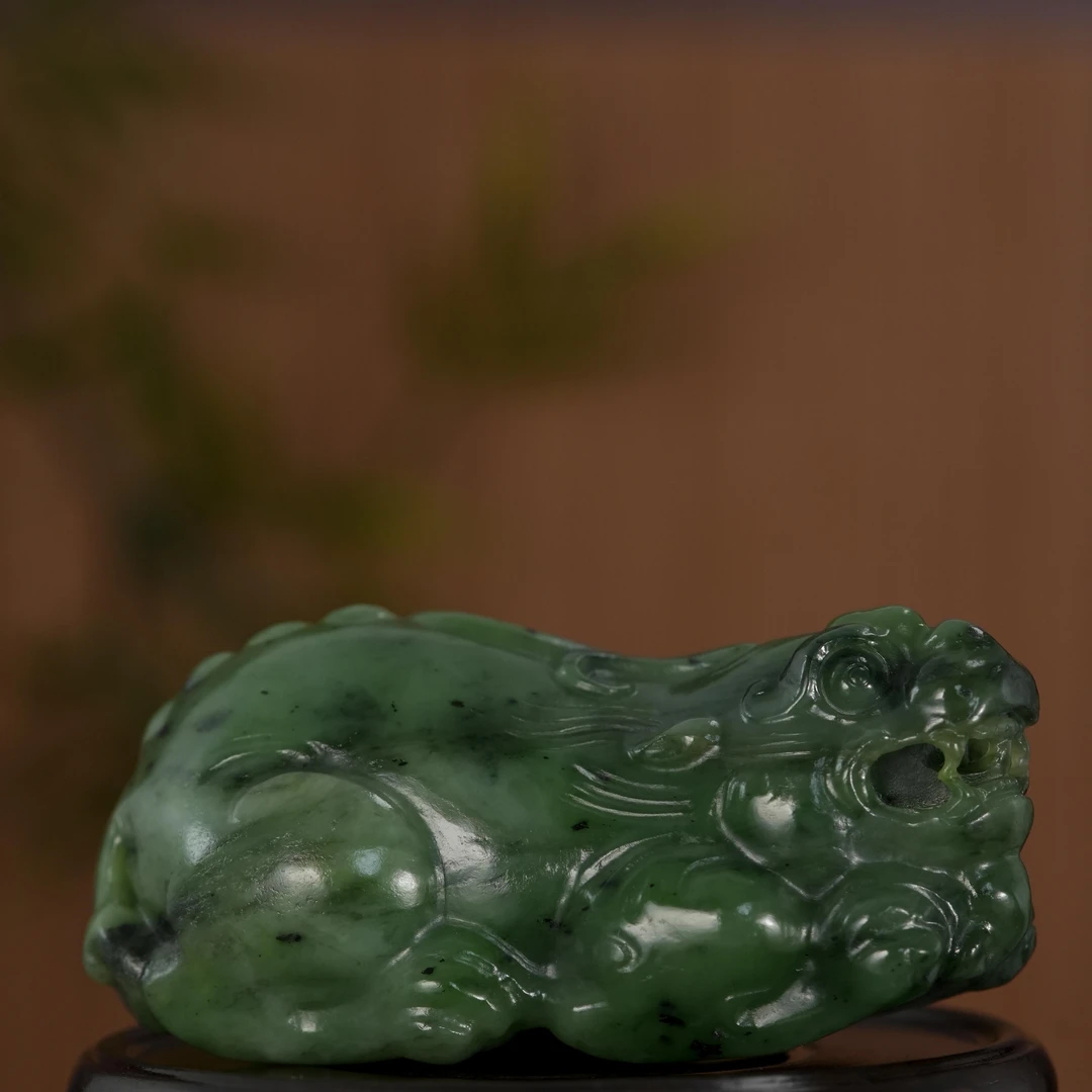 Lot2.和田碧玉貔貅把件/210326/拍宝