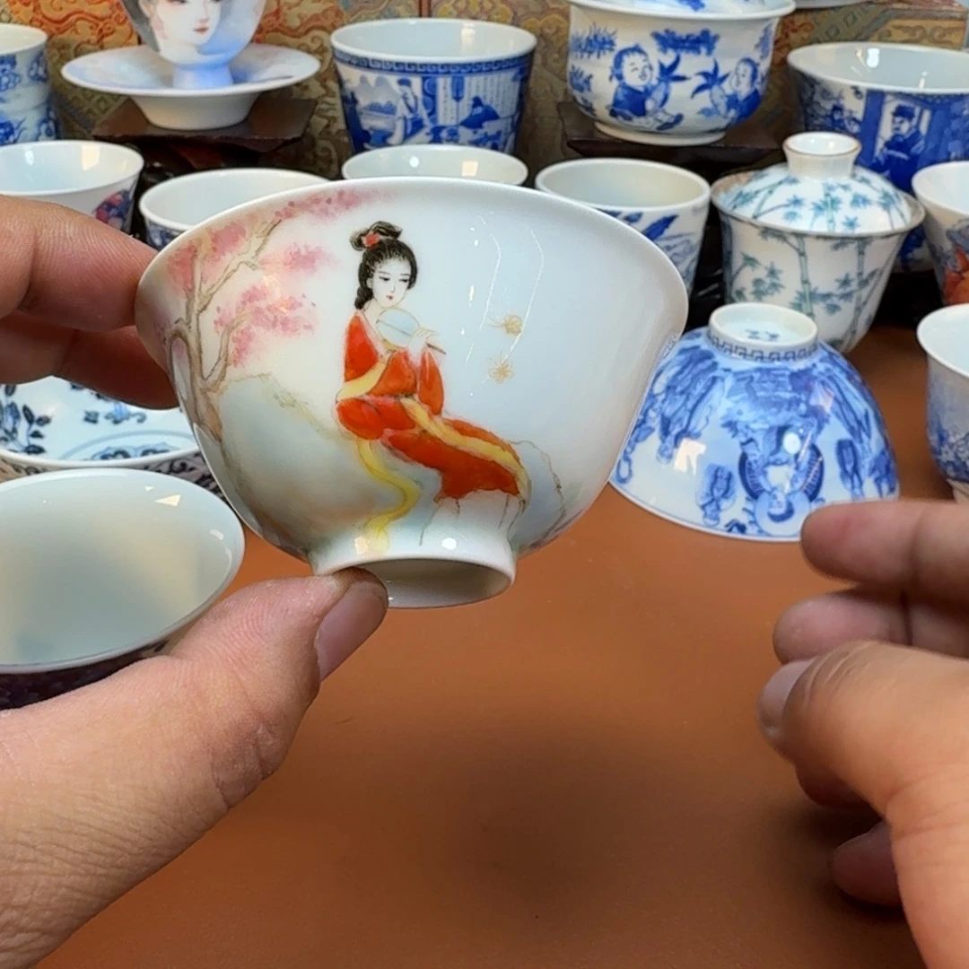 自****陶杯子景德镇全手工手绘陶瓷