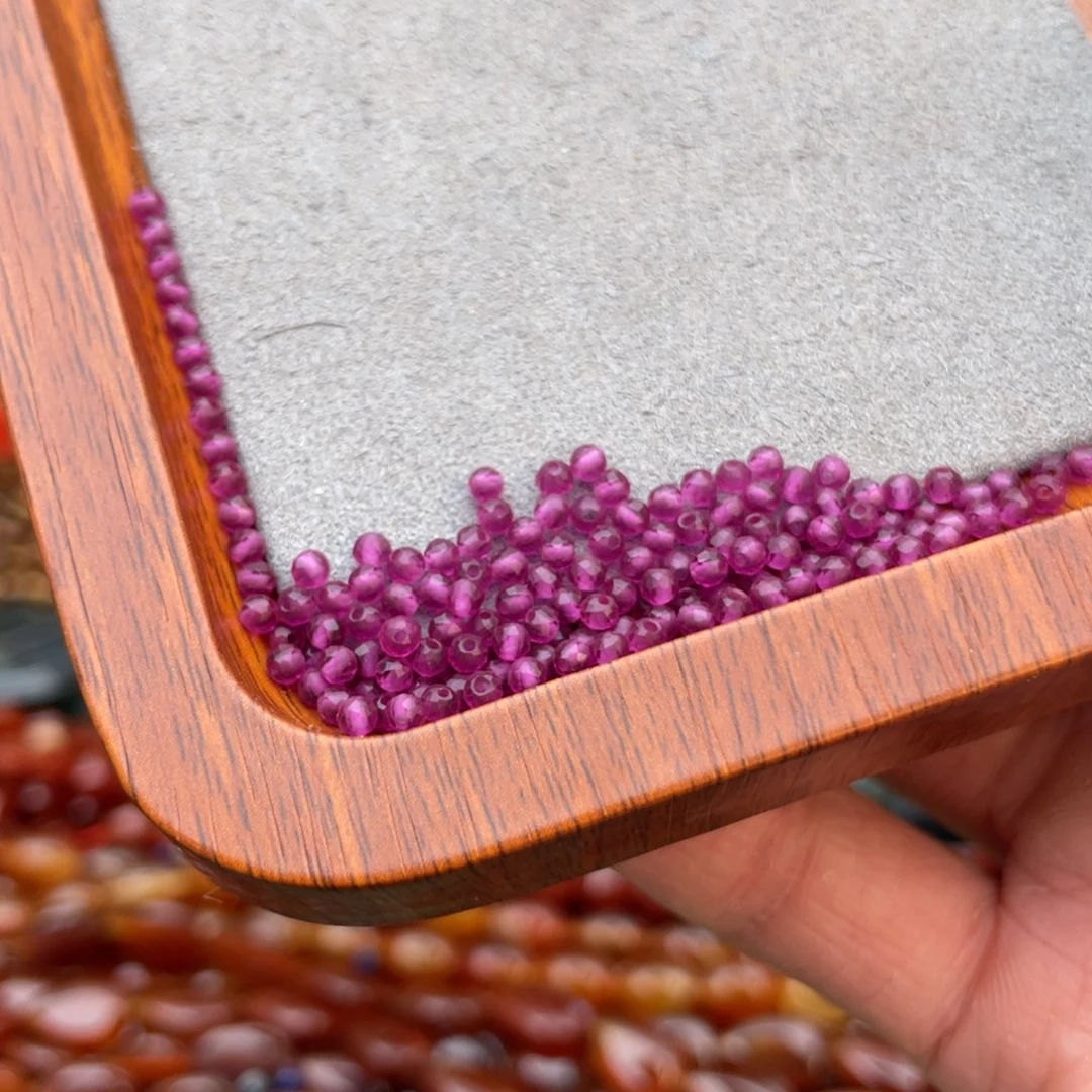 玛瑙/玉髓未镶嵌珠宝半成品红宝石散珠打包卡2.4