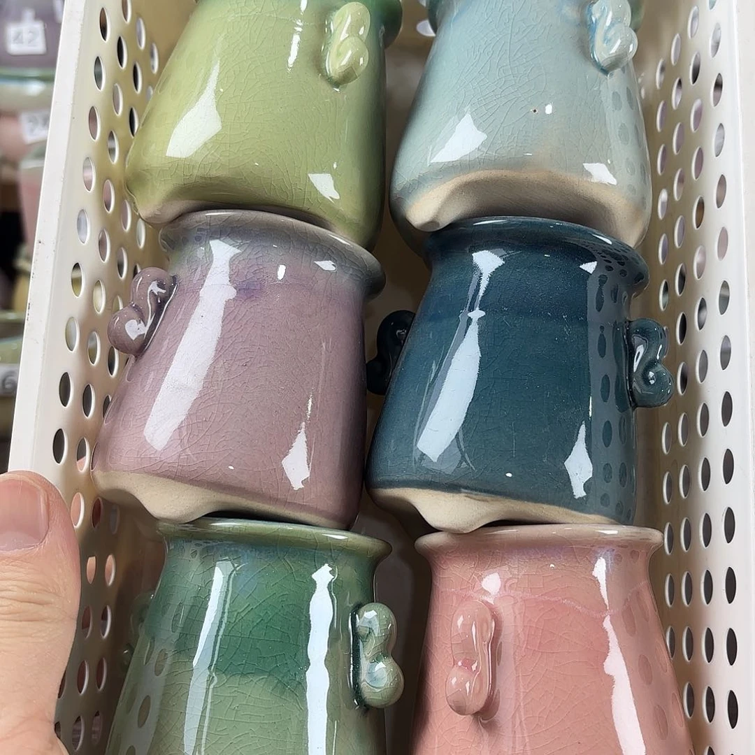 红陶量货/口5-6高8深浅搭配发4个