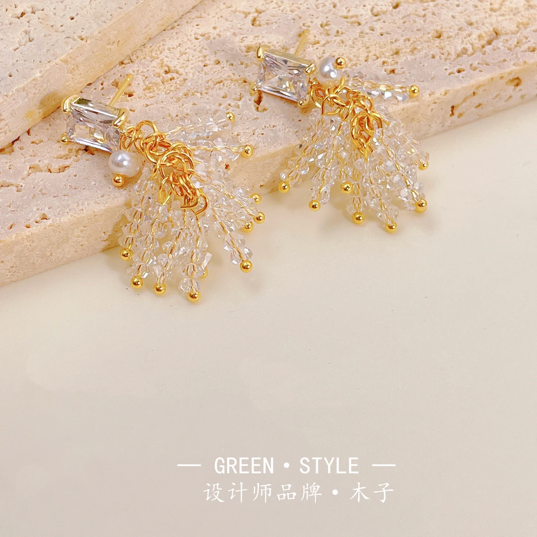 铜合金耳饰 【新款春季流苏耳饰】轻奢新款简约时尚设计师耳环-G20