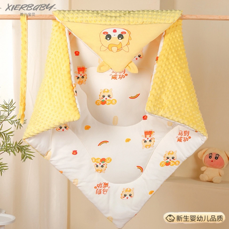 100%纯棉新生儿产房包被豆豆绒婴儿产房春秋薄款加厚冬季抱被抱被