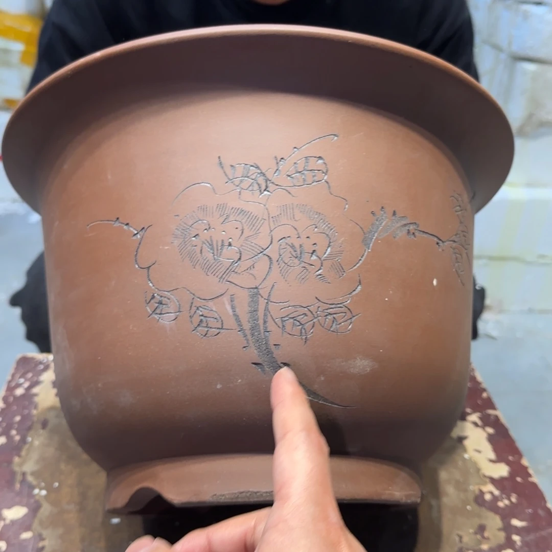 紫砂花盆口径30高度21