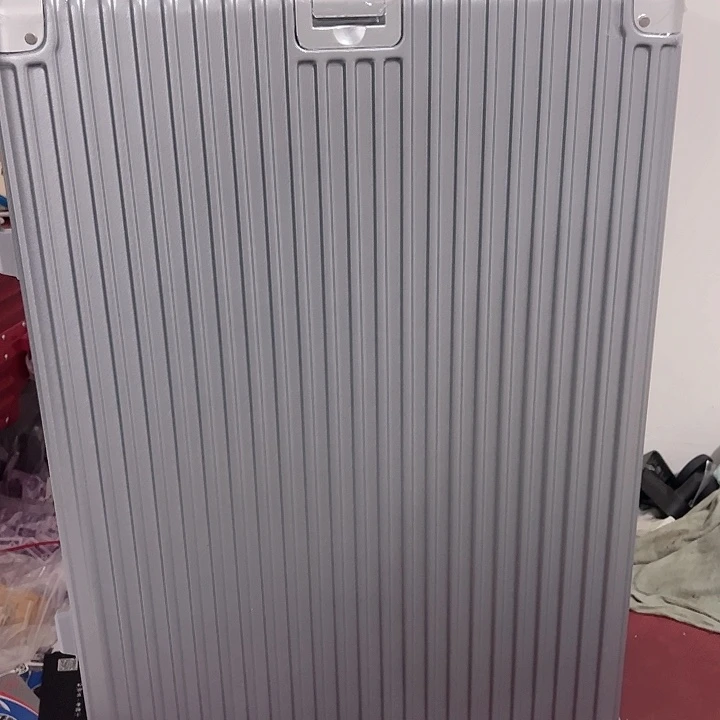 瓷***子26寸纯pc海关锁银色拉杆箱