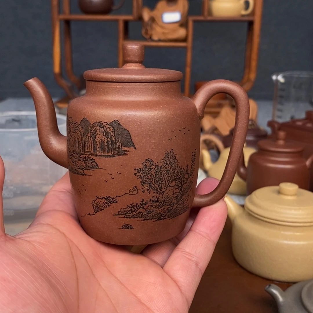 紫砂茶壶自炼零添加紫泥宫灯200cc