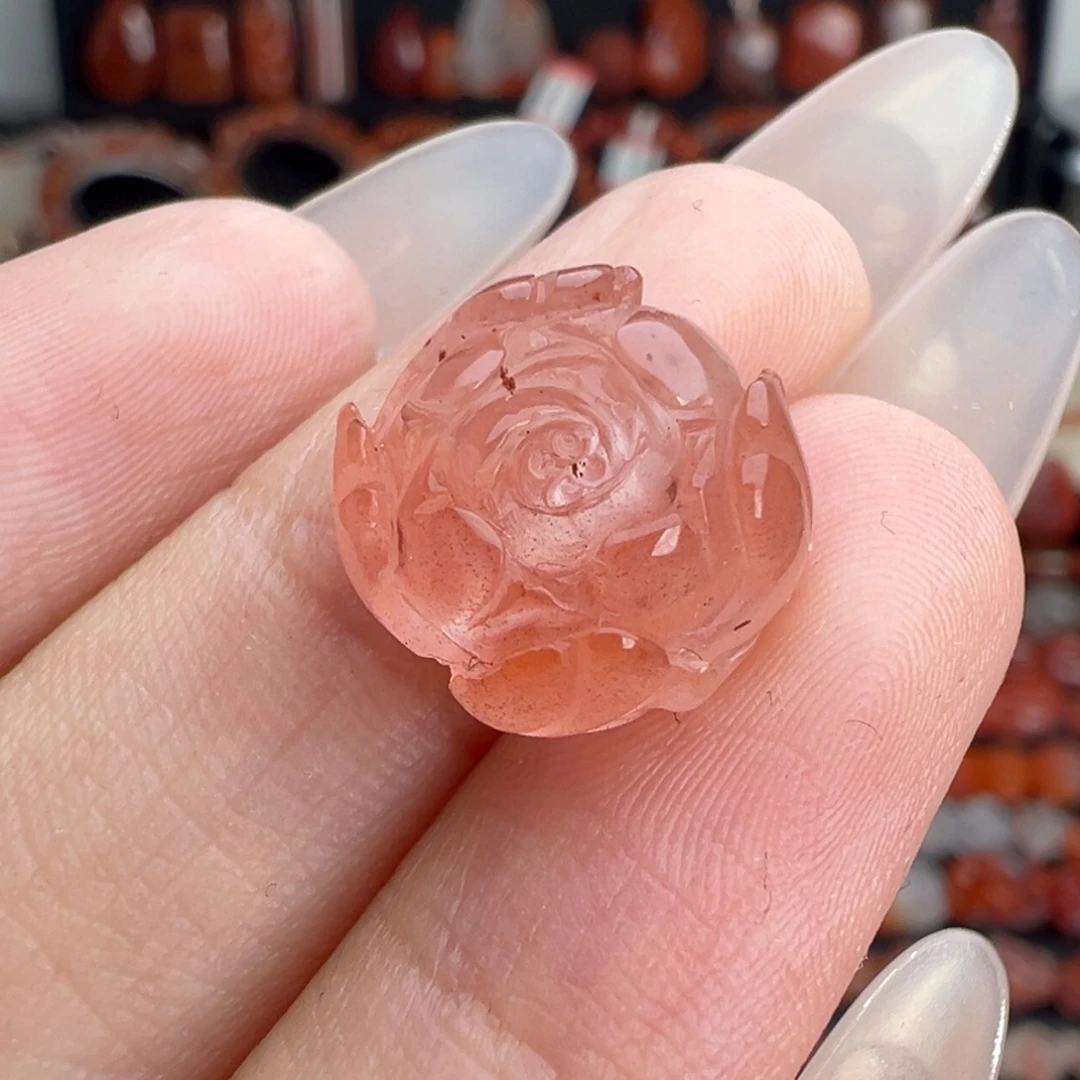 南红玛瑙未镶嵌颈饰牡丹花