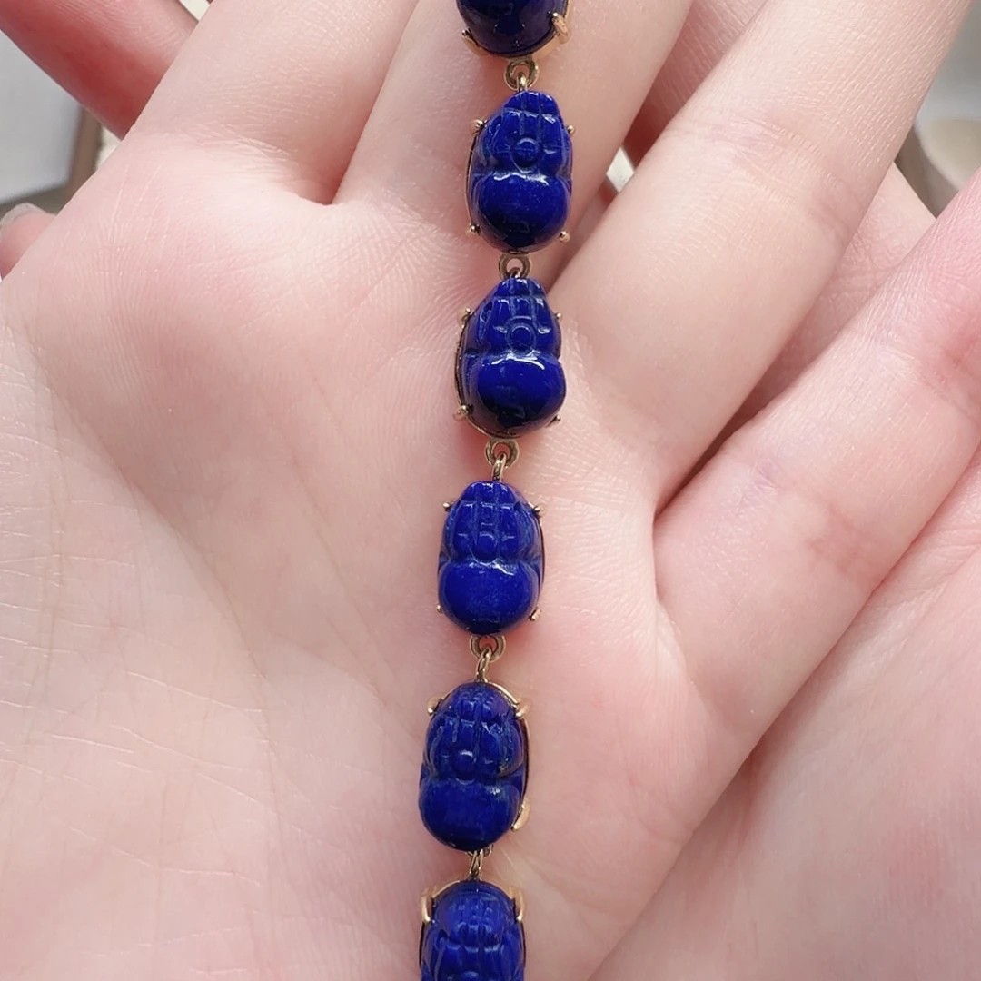 鑫***ฅ青金石未镶嵌手链99