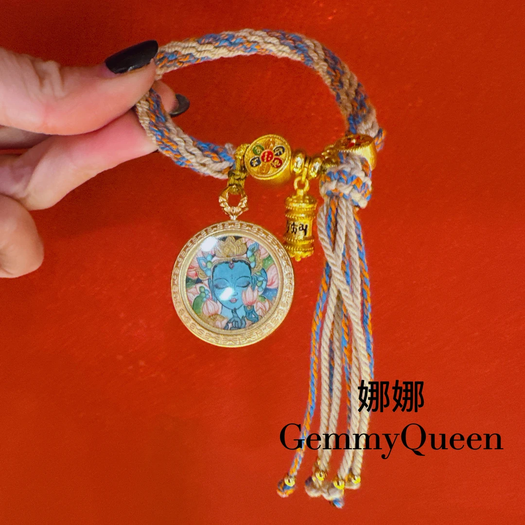 娜娜Gemmy Queen“绿度母车挂”唐卡GQ02139