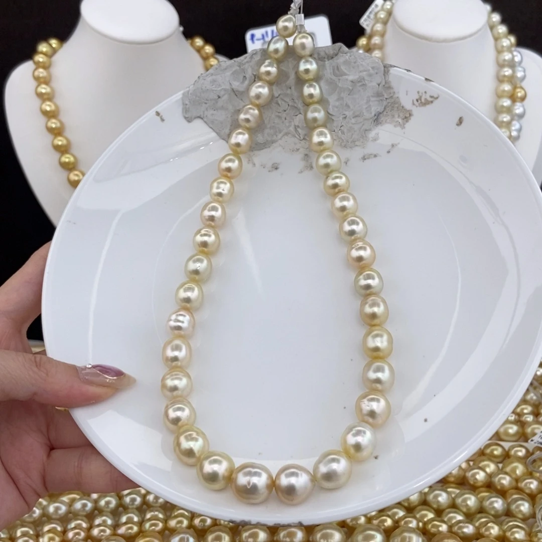 合金海水珍珠项链8-11/37颗 特价3990