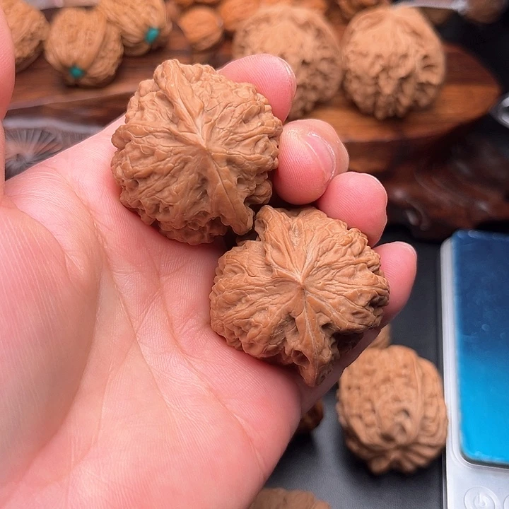 桃核把件核桃平谷凹底