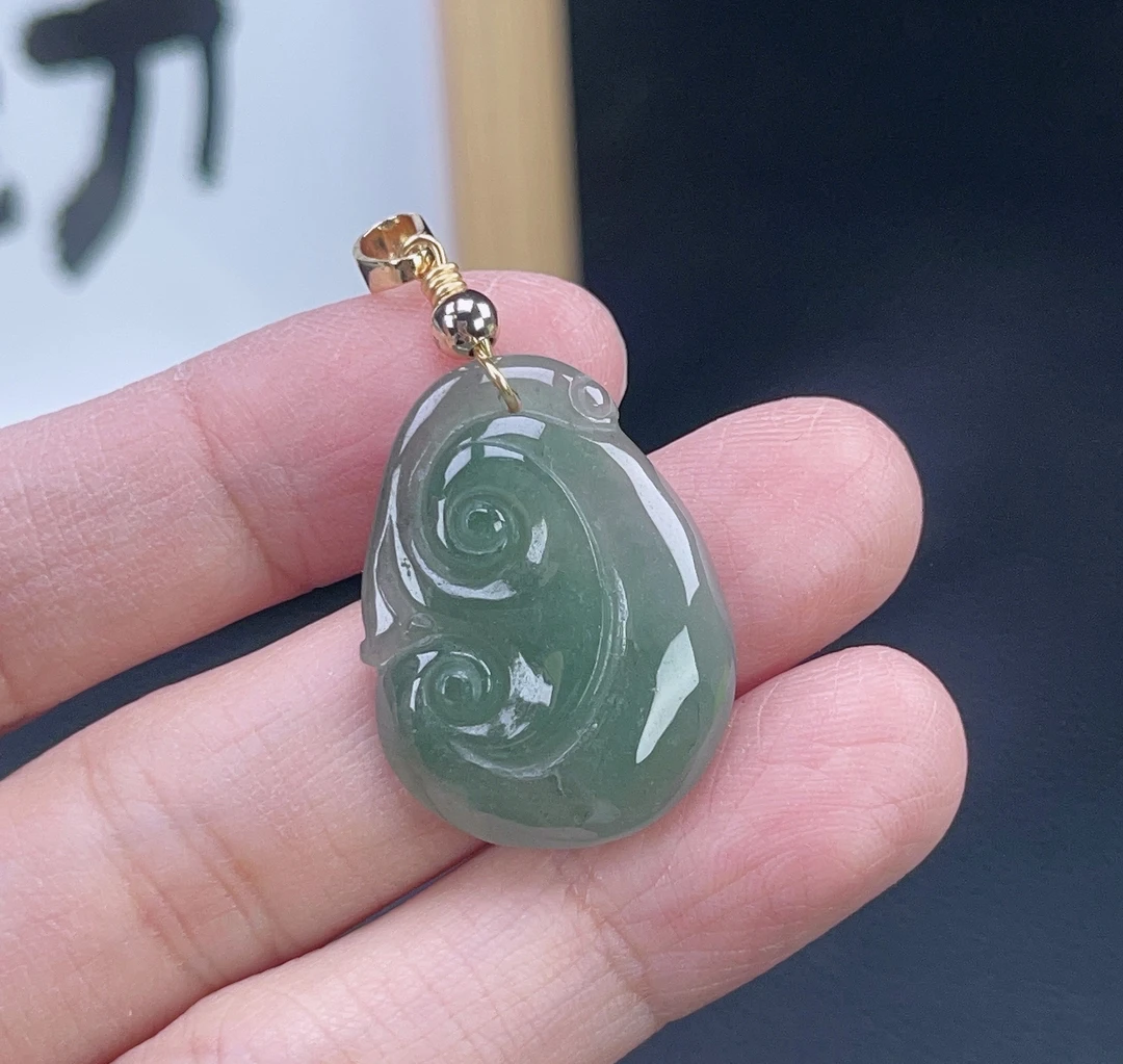 冰润满绿如意吊坠27/20/5气质精美时尚