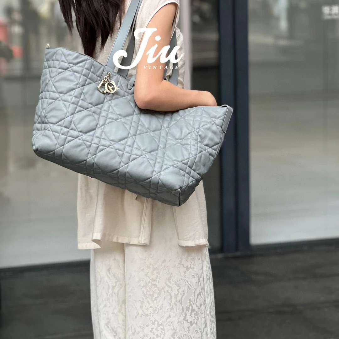 99新 DIOR/迪奥 岩石灰大号toujours土著包 CG14-0149