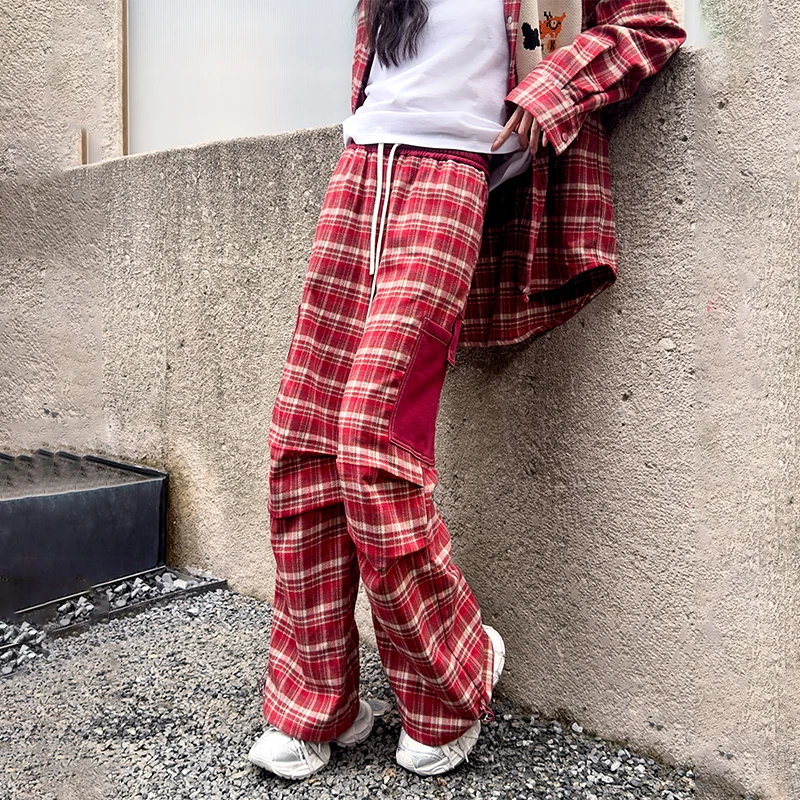 【Ooof! Yang】宽松红色格子裤子休闲裤MISSAS买手店