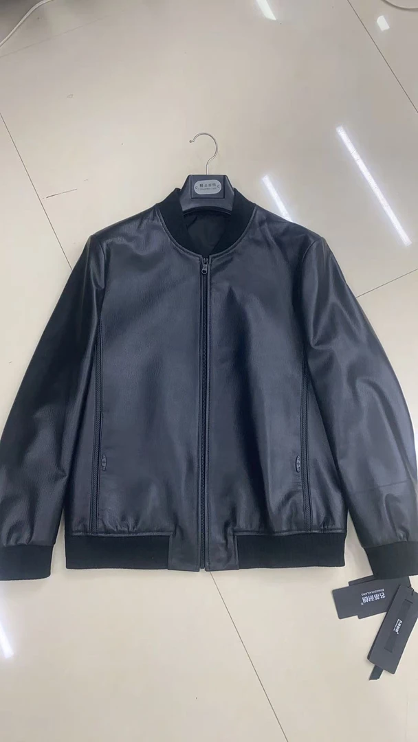 21007男士真皮棒球服外套