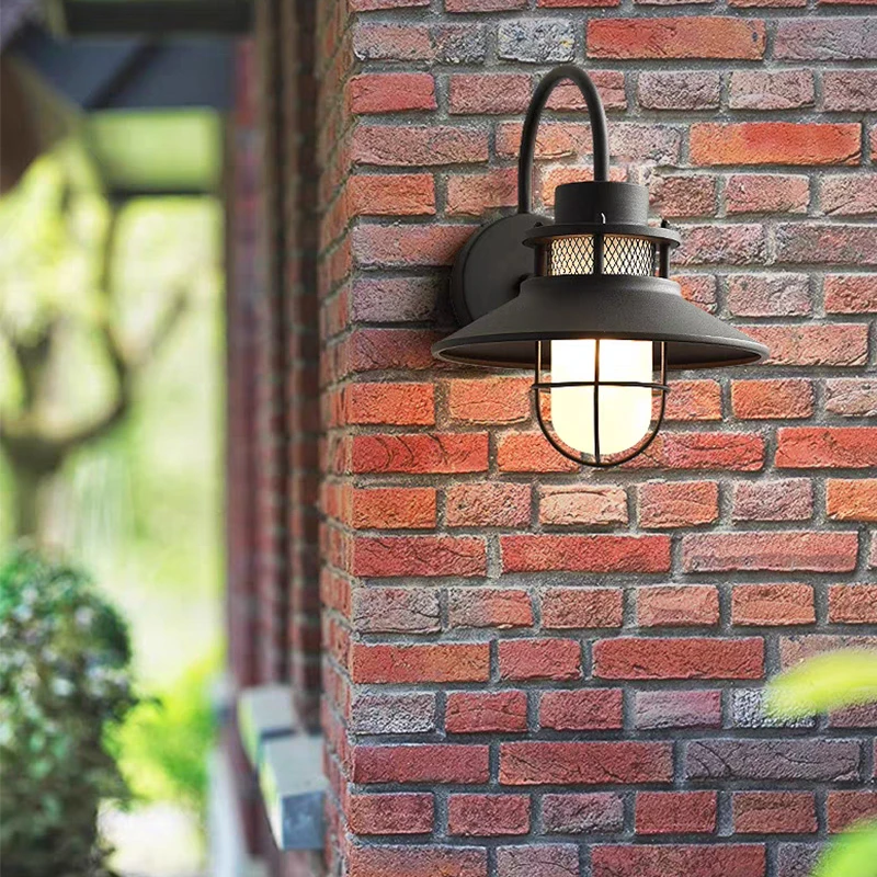 美式简约户外防水壁灯走廊过道庭院大门口外墙室外复古太阳能壁灯