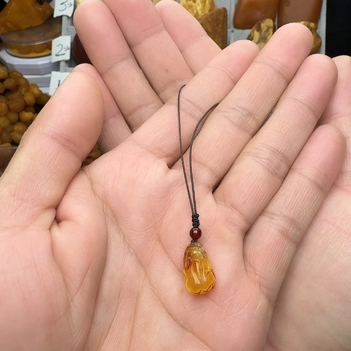 蜜蜡未镶嵌裸石天然蜜蜡手机吊坠