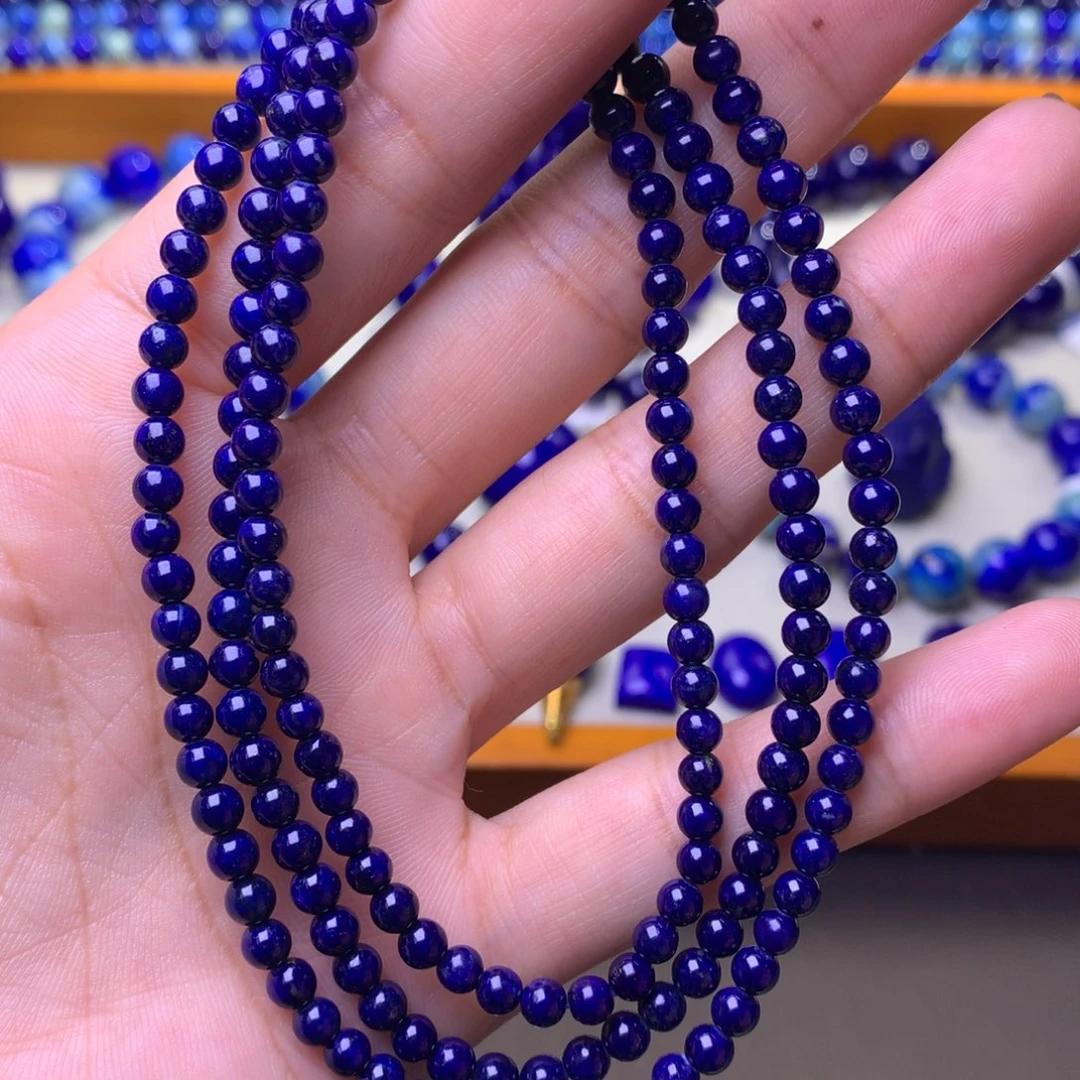 青金石未镶嵌手串4mm4圈