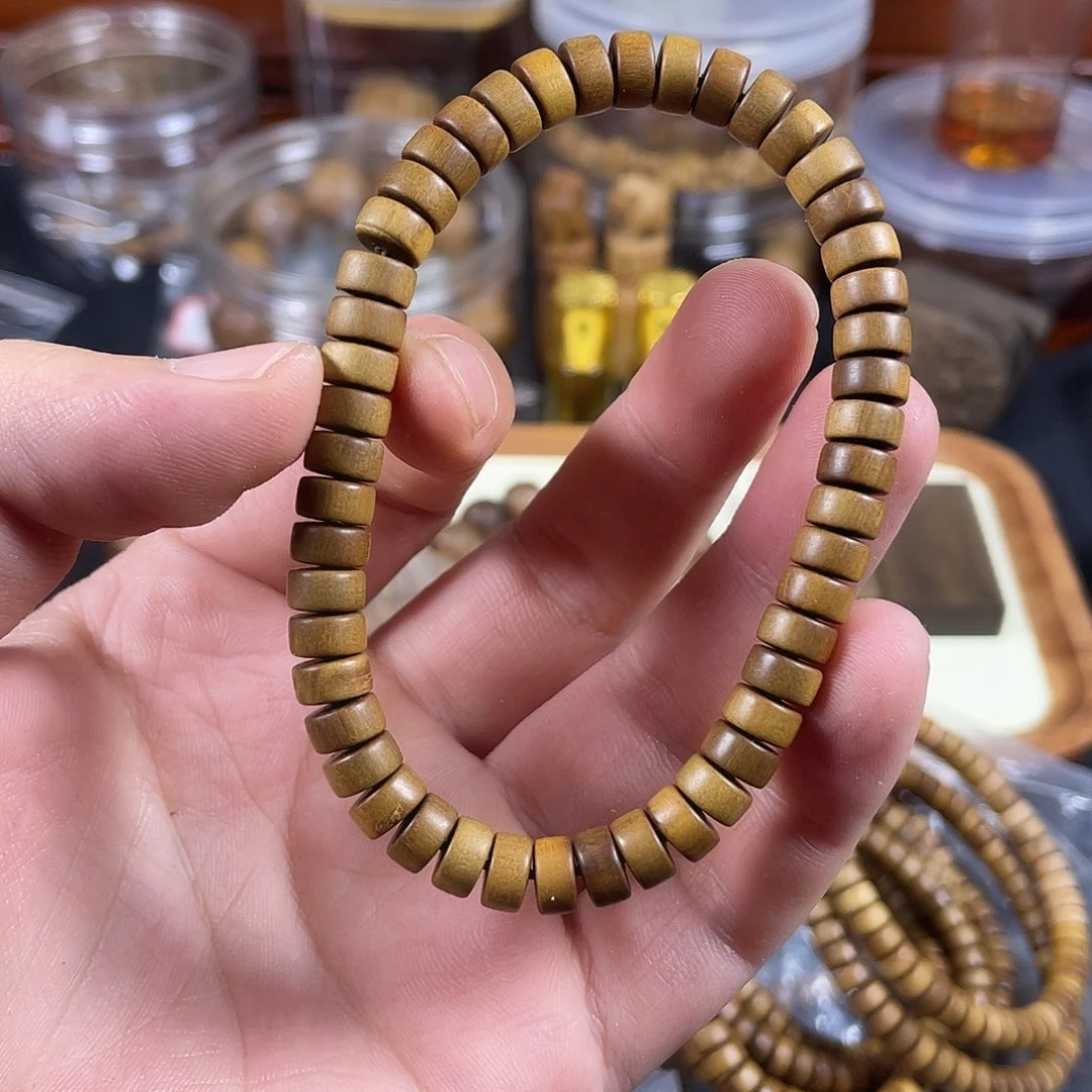 檀香木4/7精工药片珠，印度老山檀香