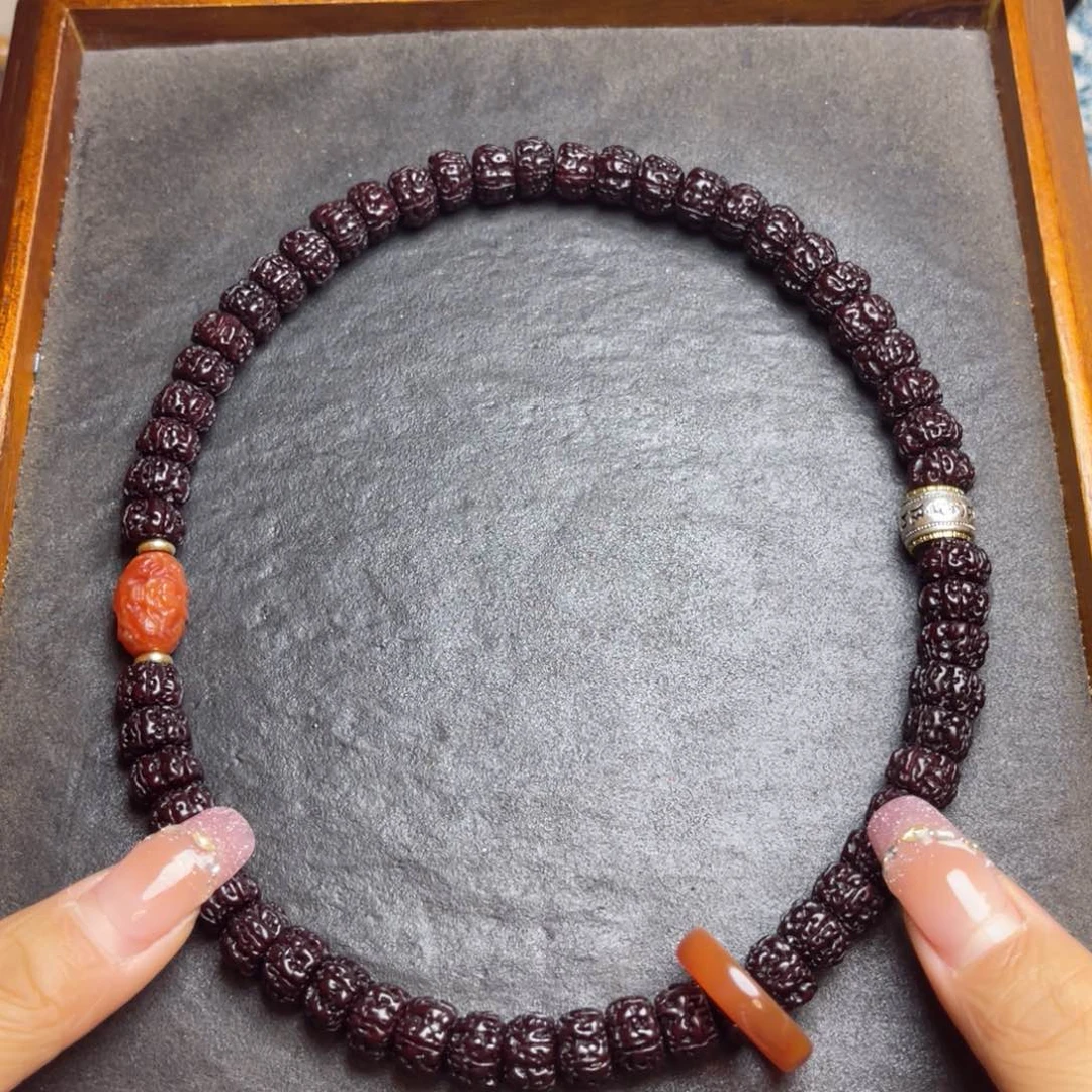 金刚菩提吊坠藏式直切一代龙黑金