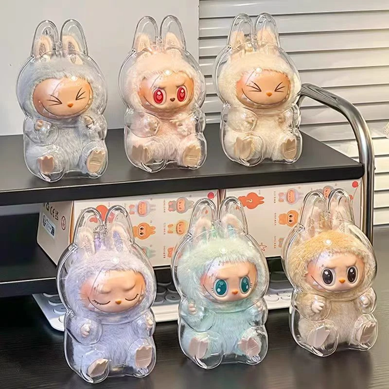 labubu保护套坐坐派对收纳袋防尘罩透明马卡龙