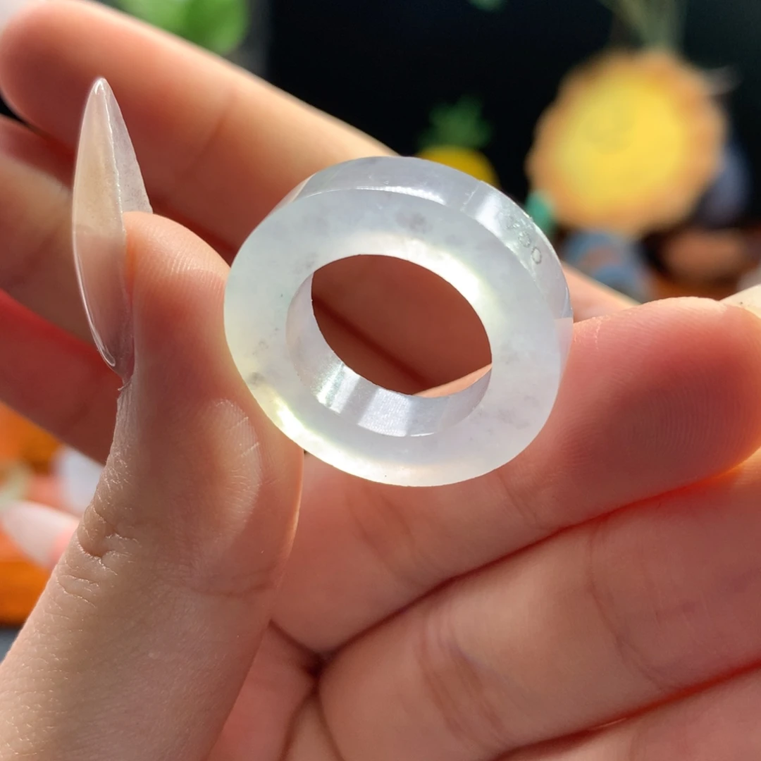 定制翡翠未镶嵌炸光戒圈 10-15
