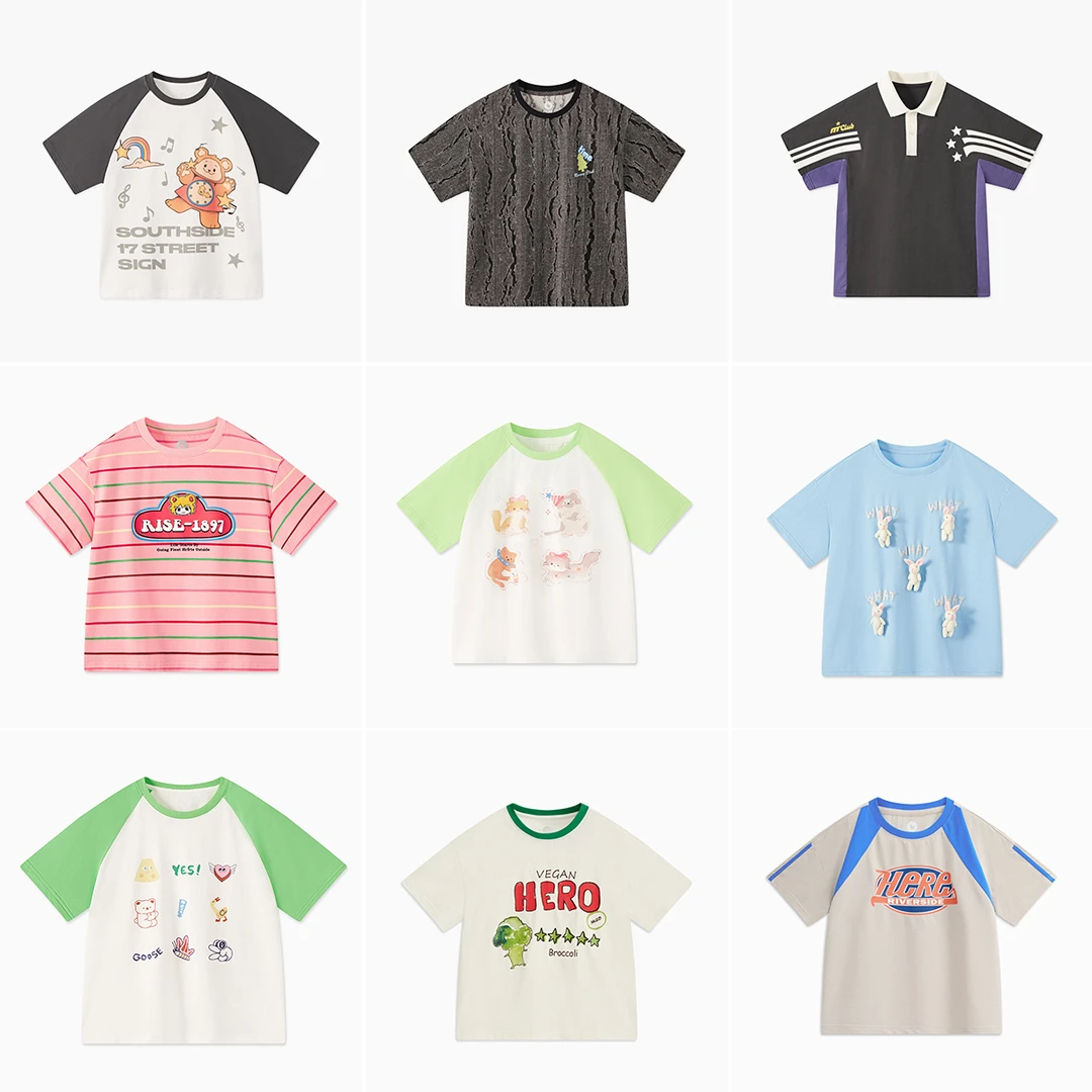 L9【先选尺码，再选颜色】MQD童装夏季新品圆领T恤短袖