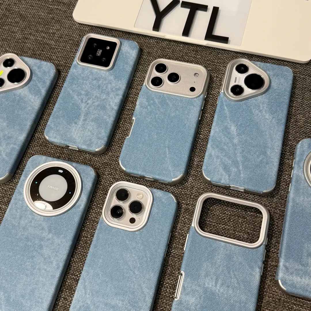 ins复古蓝色牛仔纹适用苹果17/16/15手机壳华为vivoppo小米iPhone商品图