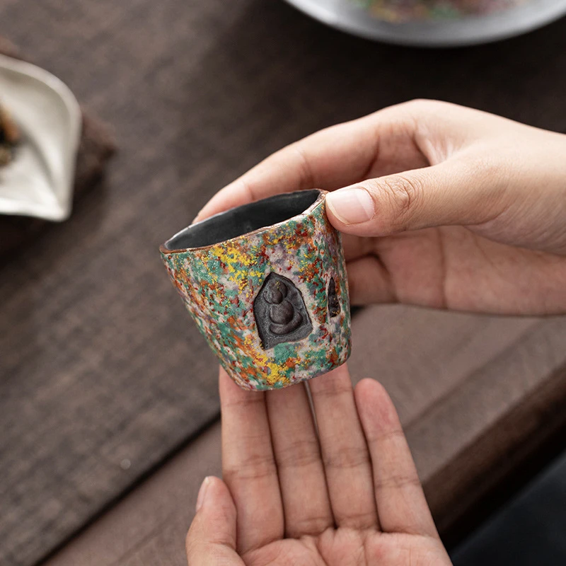 予迟器【岩绘时光】陶瓷茶杯中式复古主人杯功夫茶具个人专用品茗杯
