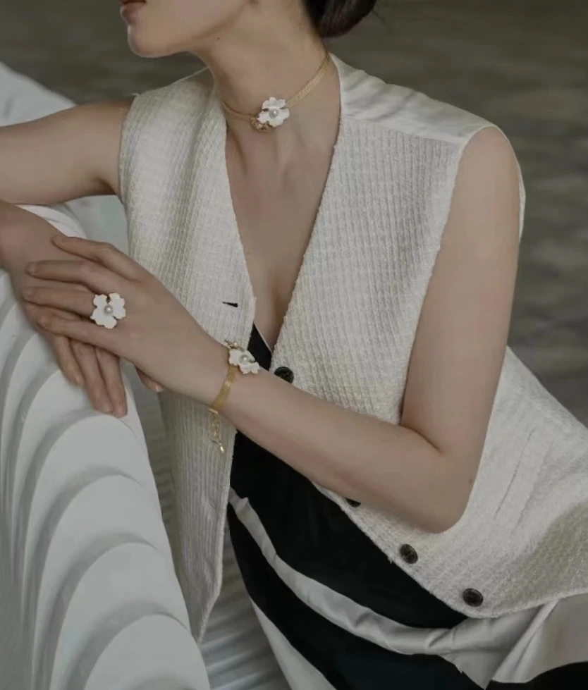 ed白色马甲背心春夏