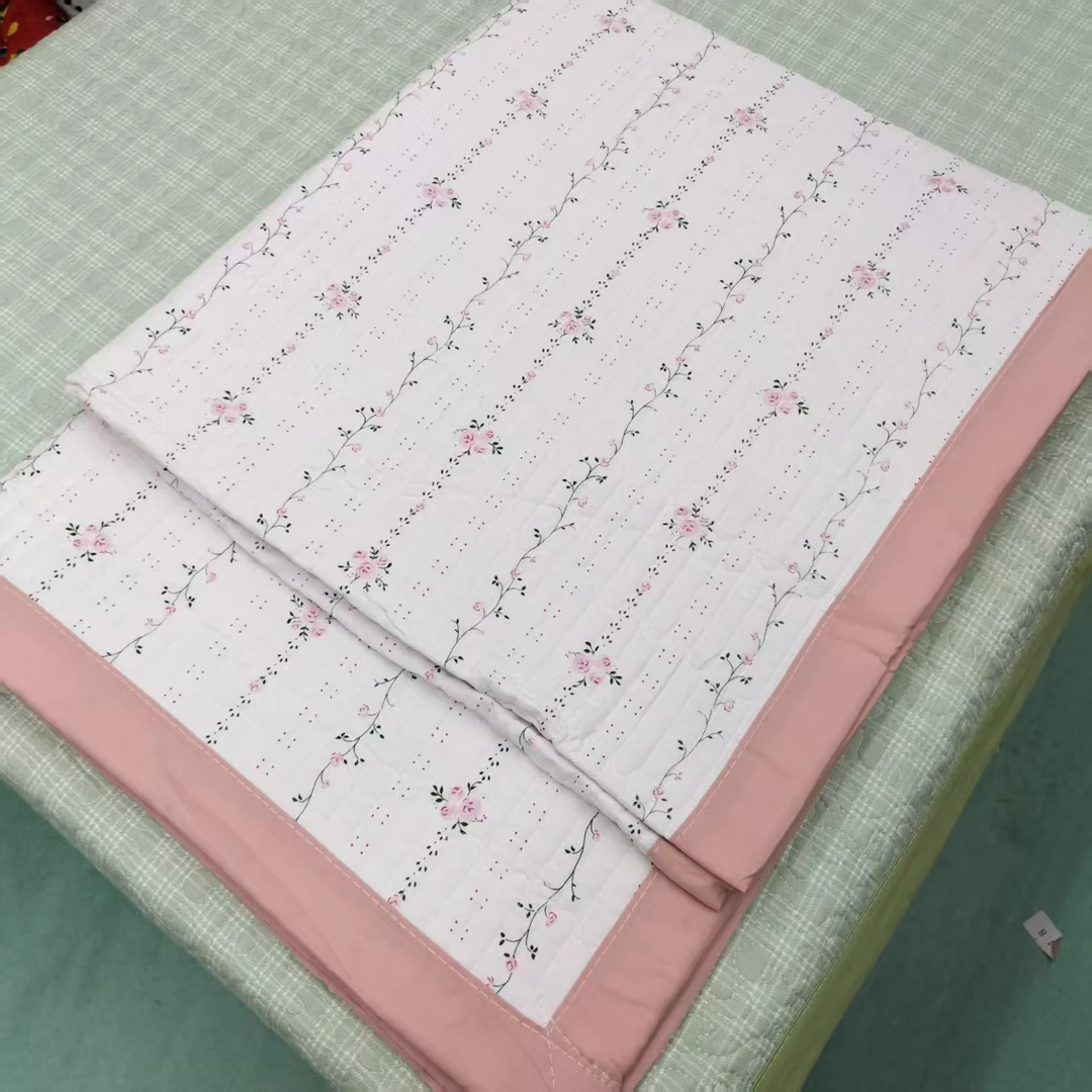 【包边床盖】<芳华-粉>90X220cm<±5cm>绗缝 多功能水洗透气柔软