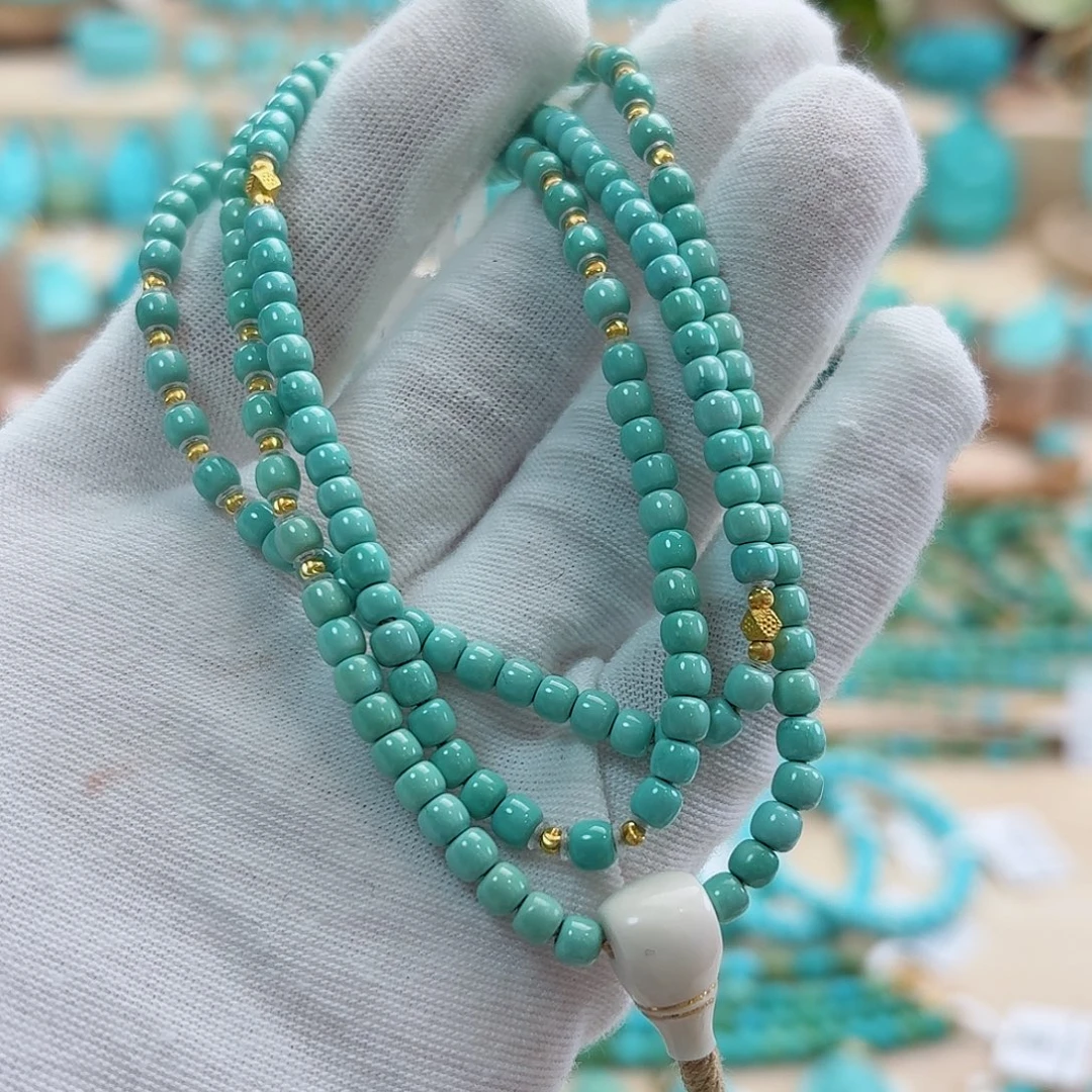 绿松石18K金镶嵌珠宝奇石3.8