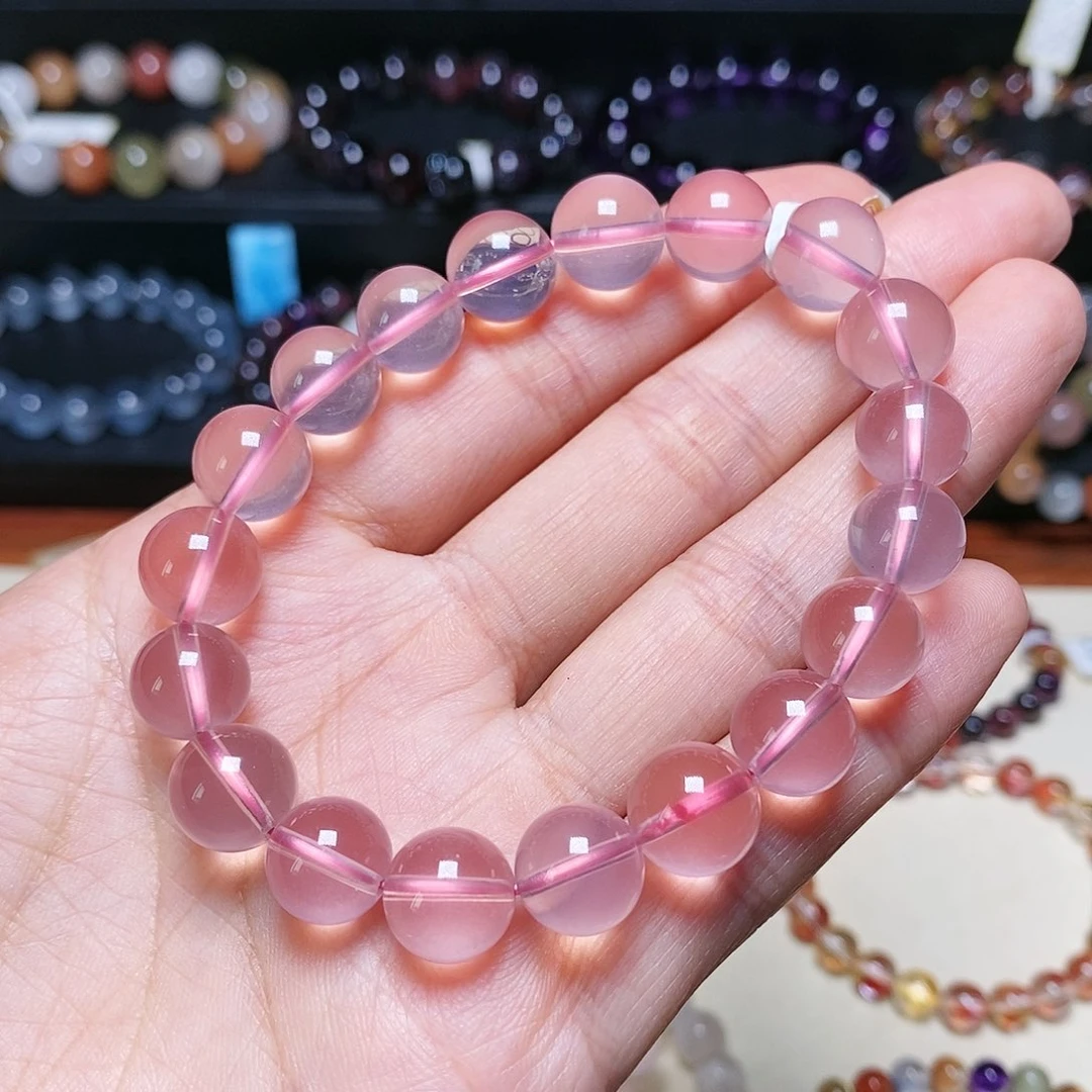 水晶手串未镶嵌粉水晶10,5