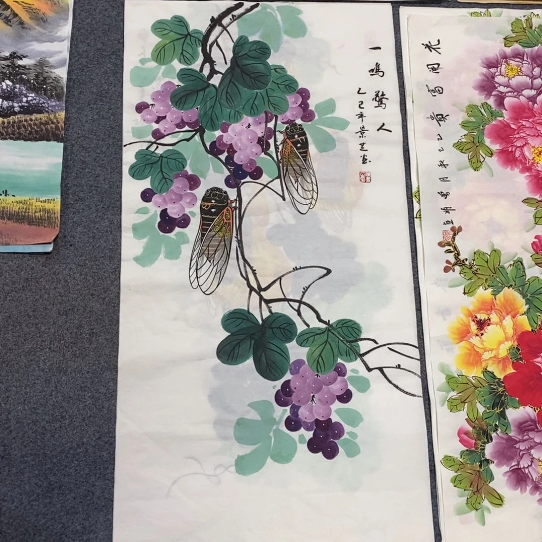 国画尺寸100✖️50三尺精品手绘画