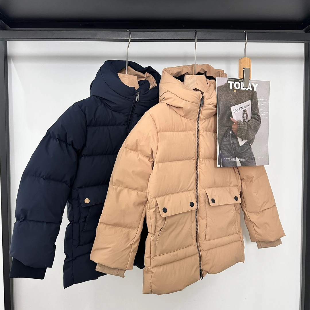 808儿童中长款远红外防静电超防静电抗菌负离子保温羽绒服童装