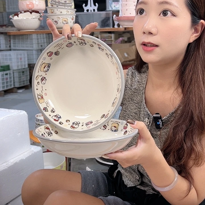 潮州陶瓷微瑕釉下彩8寸