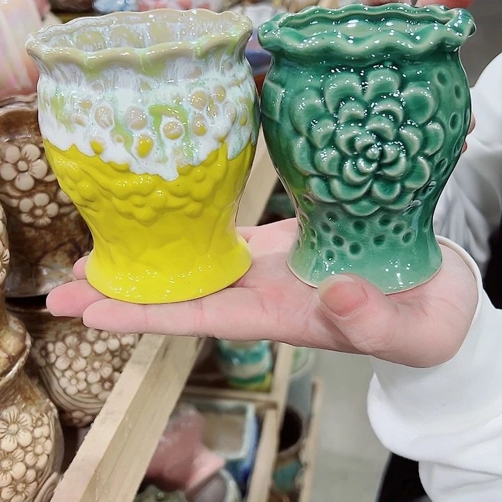 有孔，凑单福利满10元发货陶瓷多肉花盆！