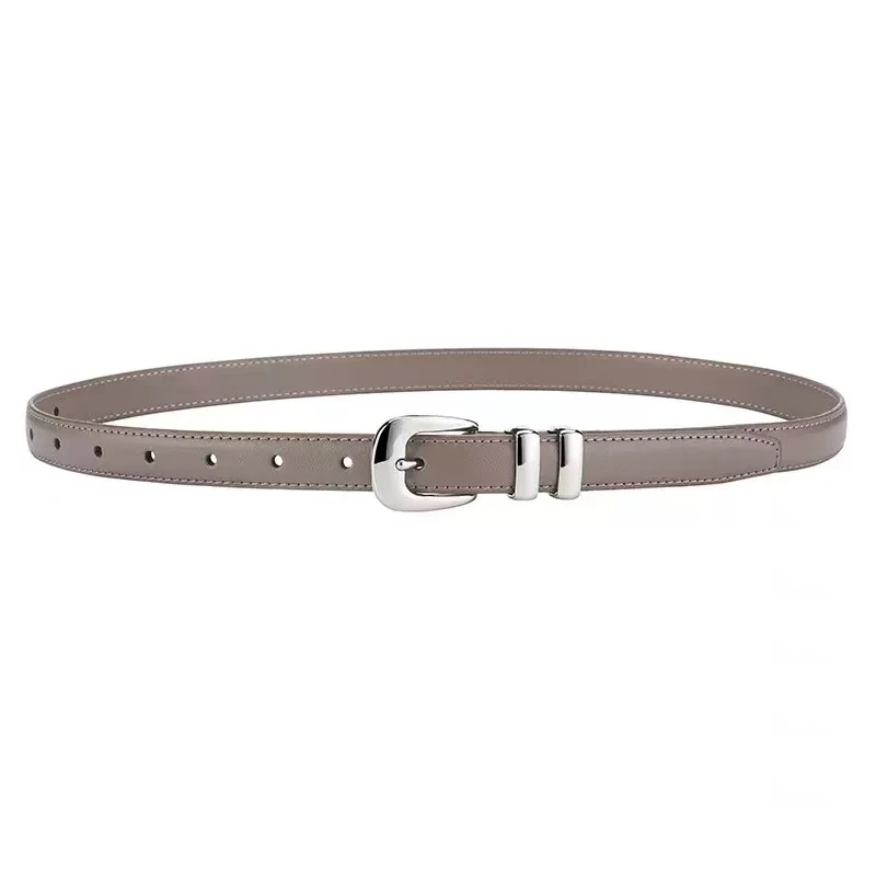 pd3005-1 灰色牛皮腰带女装饰配连衣裙子衬衫真皮时尚百搭黑白色