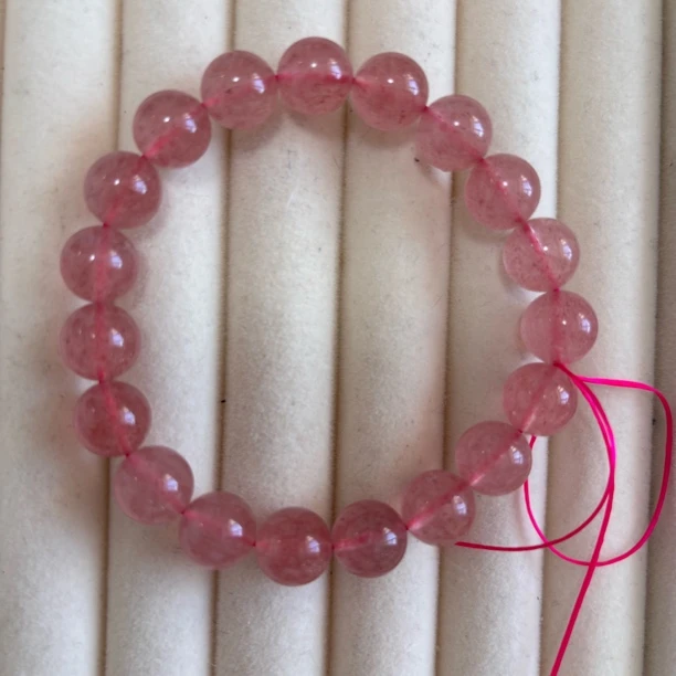 10咪➕ 桃粉色草莓晶 干净体 天然水晶