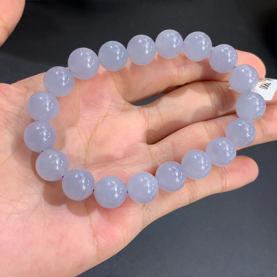 翡翠未镶嵌手串卡10冰胶蓝紫手串