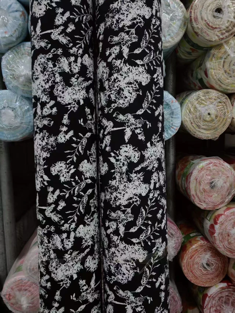 重磅棉绸.五彩斑斓的黑春夏连衣裙旗袍床单被罩面料柔软透气