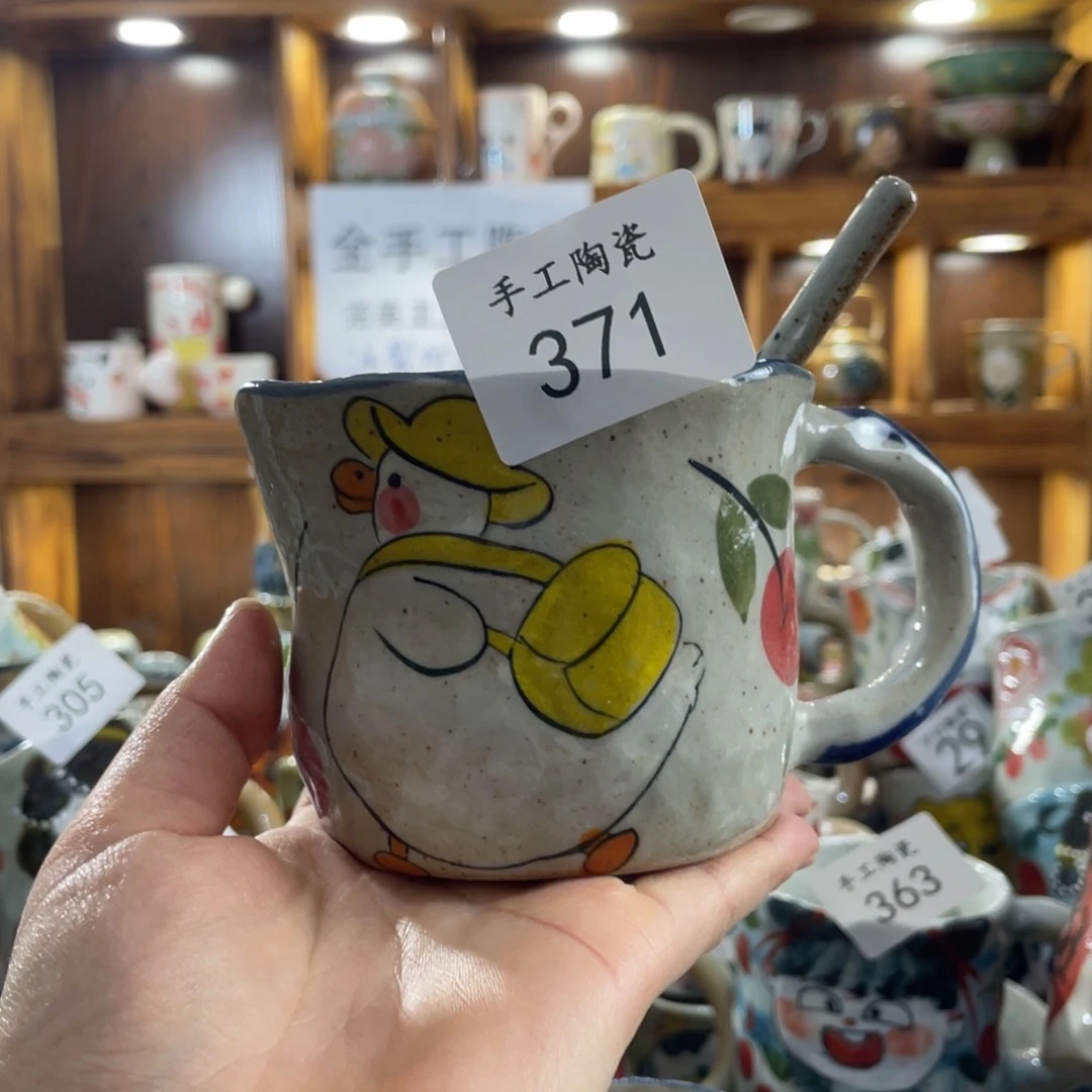 景德镇手工陶瓷一杯一勺371